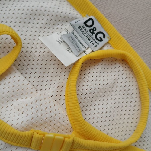 Dolce&Gabbana Mini Halter Beachwear Dress like new, white and yellow