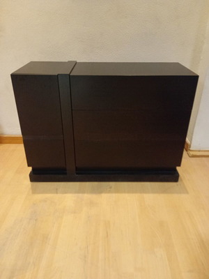 STR Bedroom Vanity New, Oak Wood, Black, 120x47x86 cm