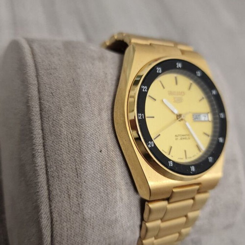 Seiko 5 vintage gold automatic Railway watch new