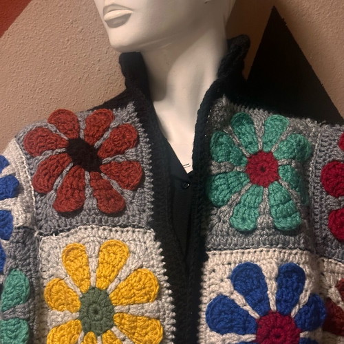 Handmade knitted jacket new, multicolor
