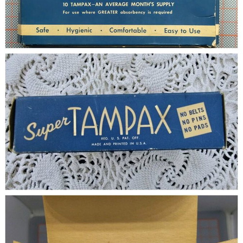 Vintage rare Tampax Super 10 tampon box used