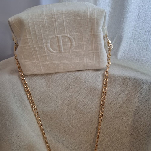 Dior makeup bag with chain strap and travel products new