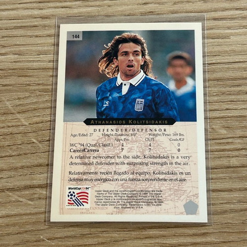 Athanasios Kolitsidakis card used Upper Deck World Cup USA 1994
