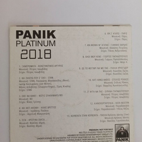 CD Panik Platinum 2018 used, greatest hits
