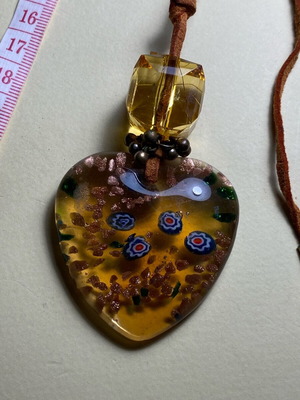 Handmade necklace like new with heavy pendant