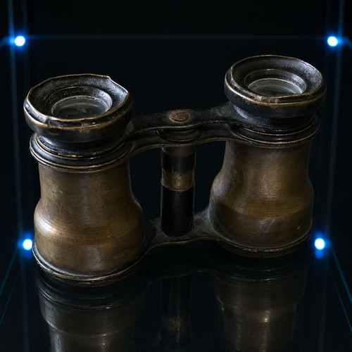Opera glasses used, brass collectible 11 x 6.5 cm