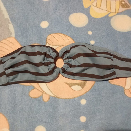 Striped bikini set blue and brown like new