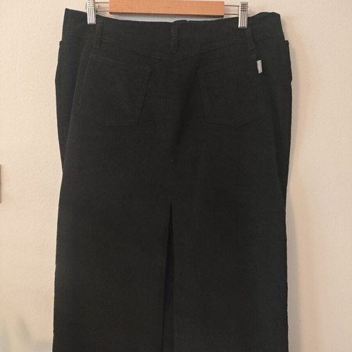 Valentina Vallesi Black Skirt Thin Cotton Corduroy L/XL Like New
