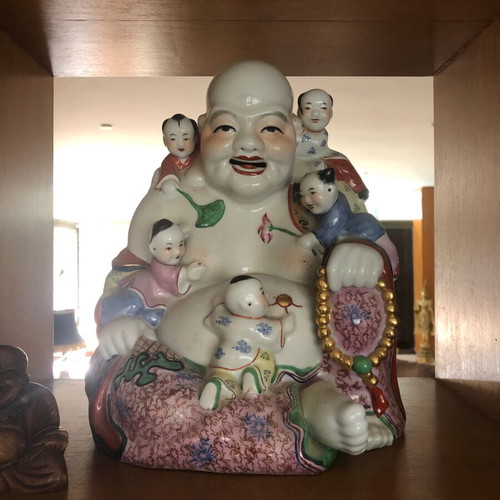 Happy Buddha statue like new, 30 cm height, 25 cm width