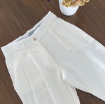 High-waisted linen pants The Line Project new, ecru, size XS