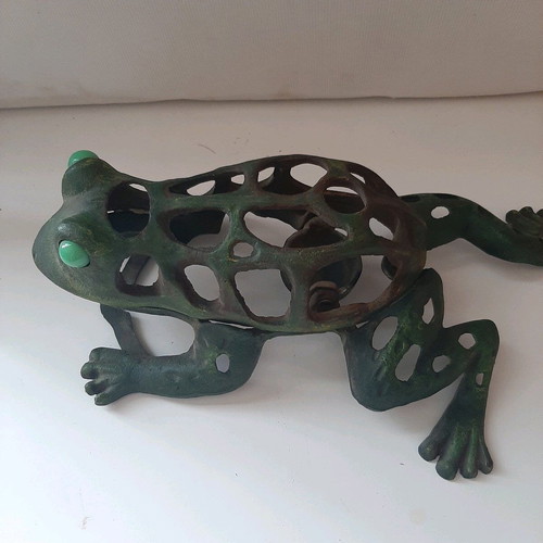 Japanese traditional frog lantern used, large metal decoration