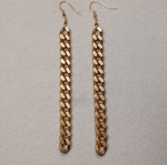 Long chain earrings like new, matte gold tone