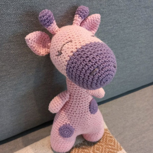 Crocheted giraffe doll 25 cm new