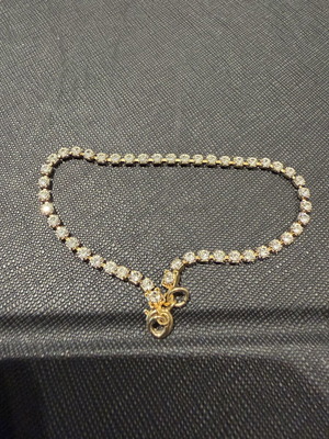 Yellow gold-coloured tennis bracelet 19cm