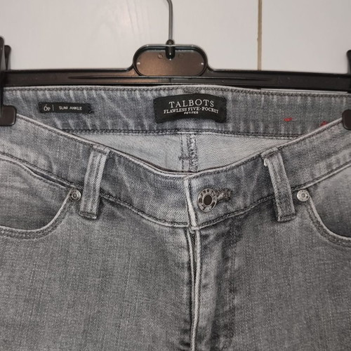 Talbots grey slim ankle jeans used, size 6p