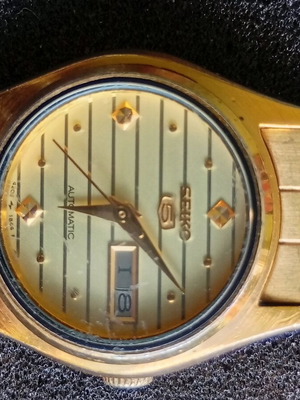 Seiko 5 automatic watch used, women's, gold