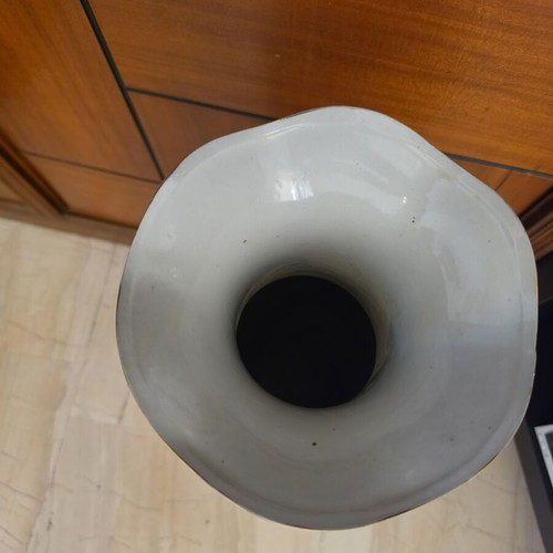 Large vintage floor vase 60cm with gold handles