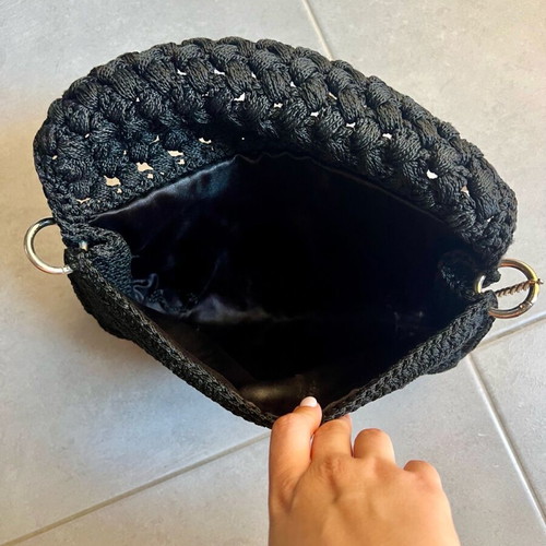 Knitted bag new handmade black