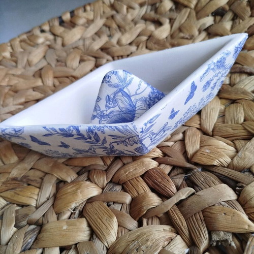 Ceramic decorative handmade ship, new, 22 cm length