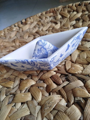 Ceramic decorative handmade ship, new, 22 cm length