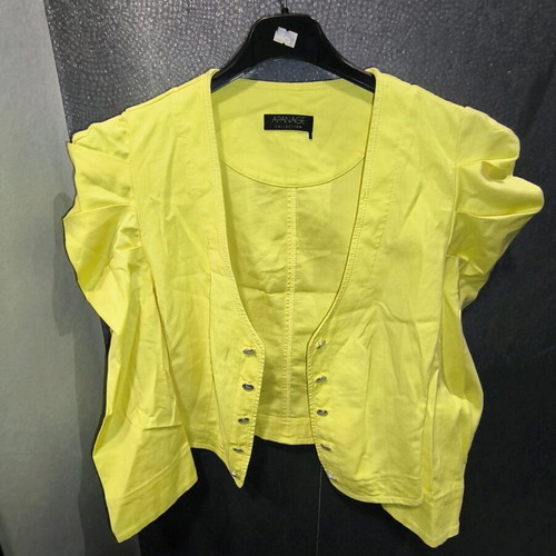 Apanage cropped jacket with puffed sleeves like new, yellow
