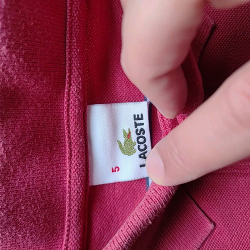 Lacoste Polo short sleeve L slim fit like new, white and red