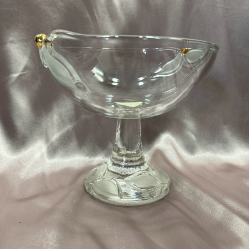 Candy jar like new with sandblasted leaves and gold details