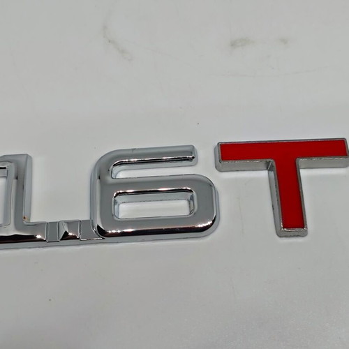 Metal Turbo 1.6T Car Emblem chrome with red, like new