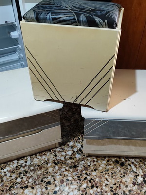 Bedside tables and stool set, 2 bedside tables and 1 stool