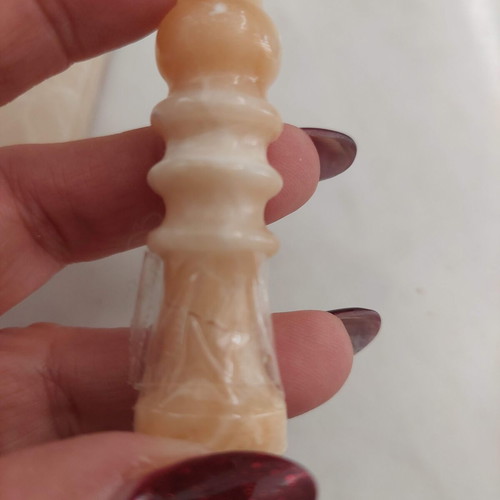 Σκάκι Vintage από όνυχα 25×25 εκ. σαν καινούργιο με χειροποίητα πιόνια