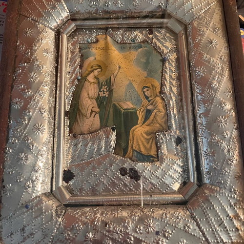 Old Icon Annunciation of Theotokos like new