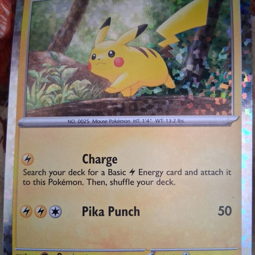 Pokemon Pikachu Card new, holographic design