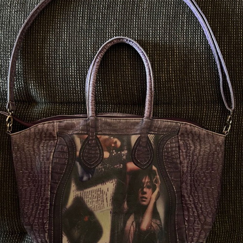 Brown Handbag with Vintage Y2K Print, Like New