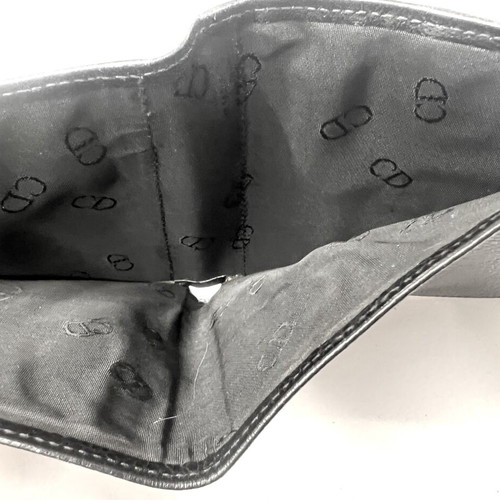 Christian Dior vintage mini leather flap wallet used, black