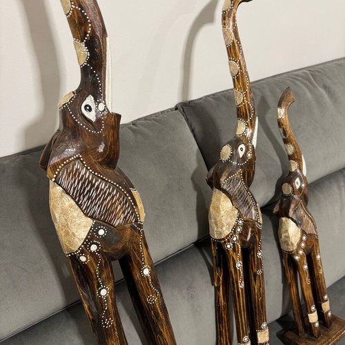 Wooden elephants new, set of 3, handmade