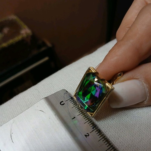 Vintage cufflinks with colored stone and tie pin used