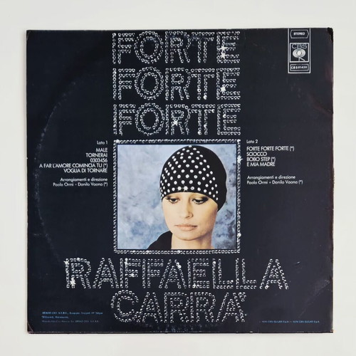 Raffaella Carrà Forte Forte Forte vinyl album used, first Greek release 1976