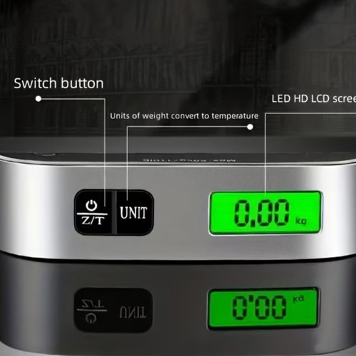 Portable digital luggage scale new, gray, 50 kg max