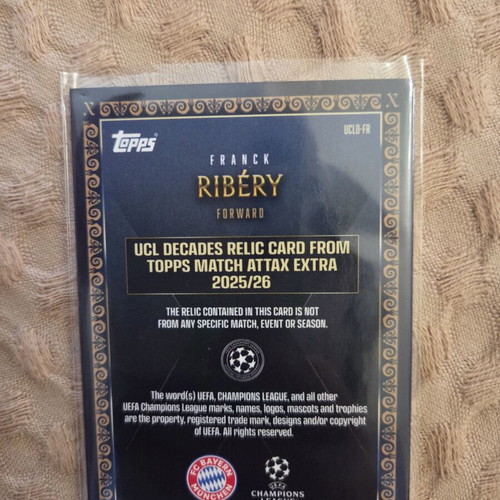 Topps Match Attax Extra 2024/25 Franck Ribery UCL Decades Relic Card new