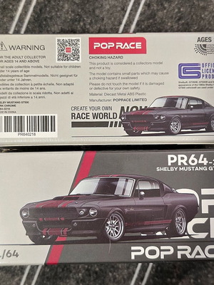 Pop Race Shelby Mustang GT500 Dark Chrome 1/64 κλίμακα καινούργιο