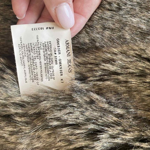 Armani suede coat like new, brown, with fur lining