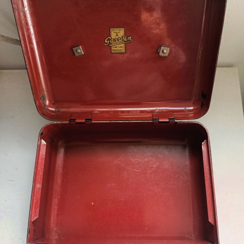 Vintage metal cash box used