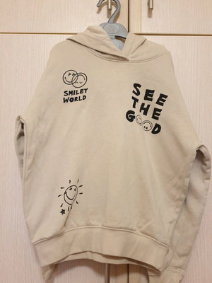 H&M girls hoodie 10 years like new, beige, size 140 cm