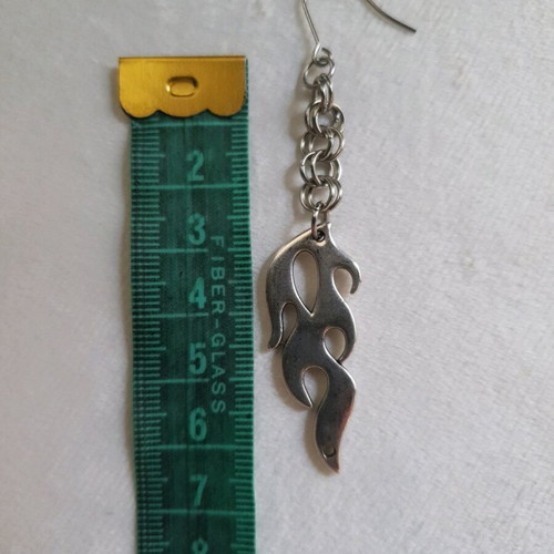 Flame Earrings silver plated, stainless steel, used
