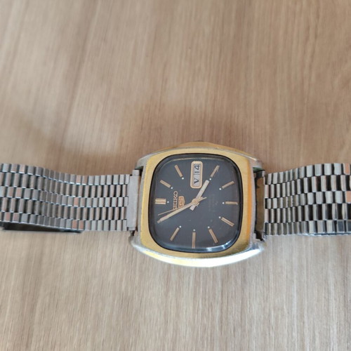 Seiko Baby Monaco 7019-5000 watch used, black and gold tone