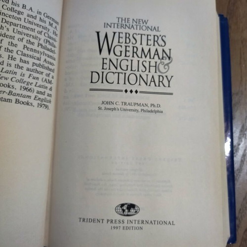 The New International Webster's German & English Dictionary like new