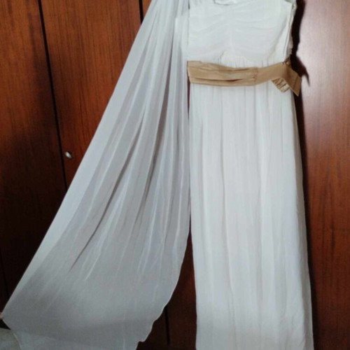 Luxury dress new from muslin and silk white