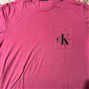 Ανδρική μπλούζα ροζ CALVIN KLEIN