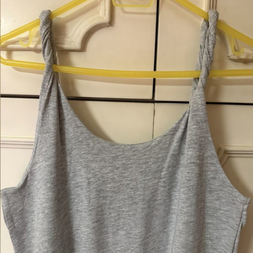 H&M midi gray dress with twisted straps, new