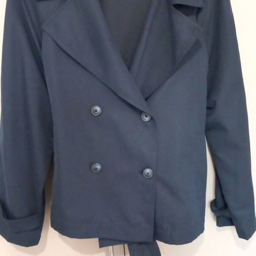 Stradivarius women's trench coat blue XS like new